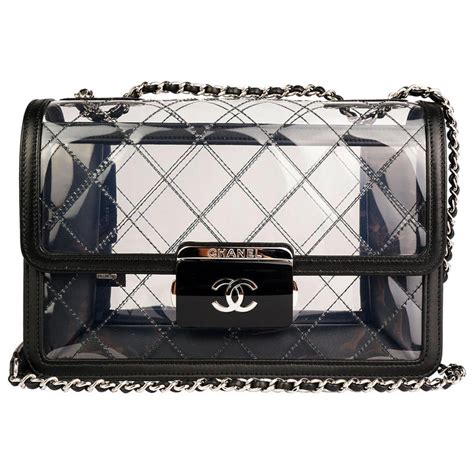 clear plastic chanel bag|Chanel 22 denim bag.